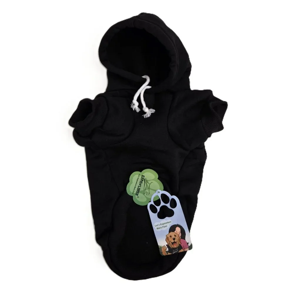 Dog Hoodie Sweatshirt Shirt SMALL Even My Dog Loves Trump US Flag MAGA NEW Black
